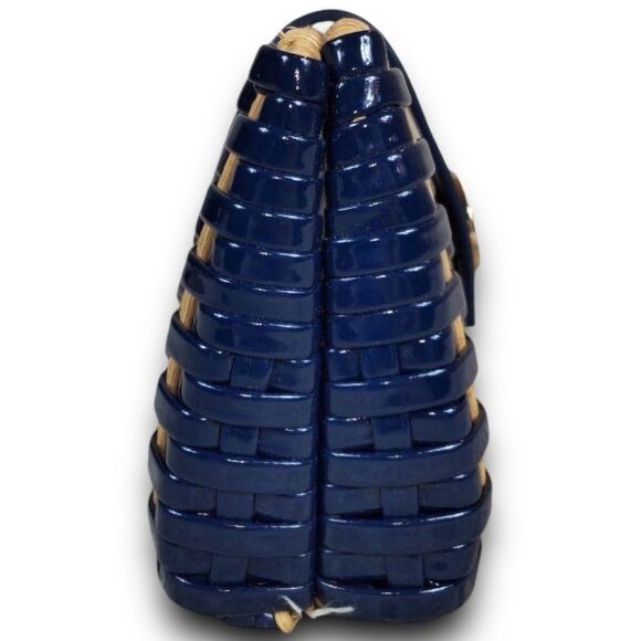 Tory Burch Woven Navy Leather Clutch - Picture 4 of 10